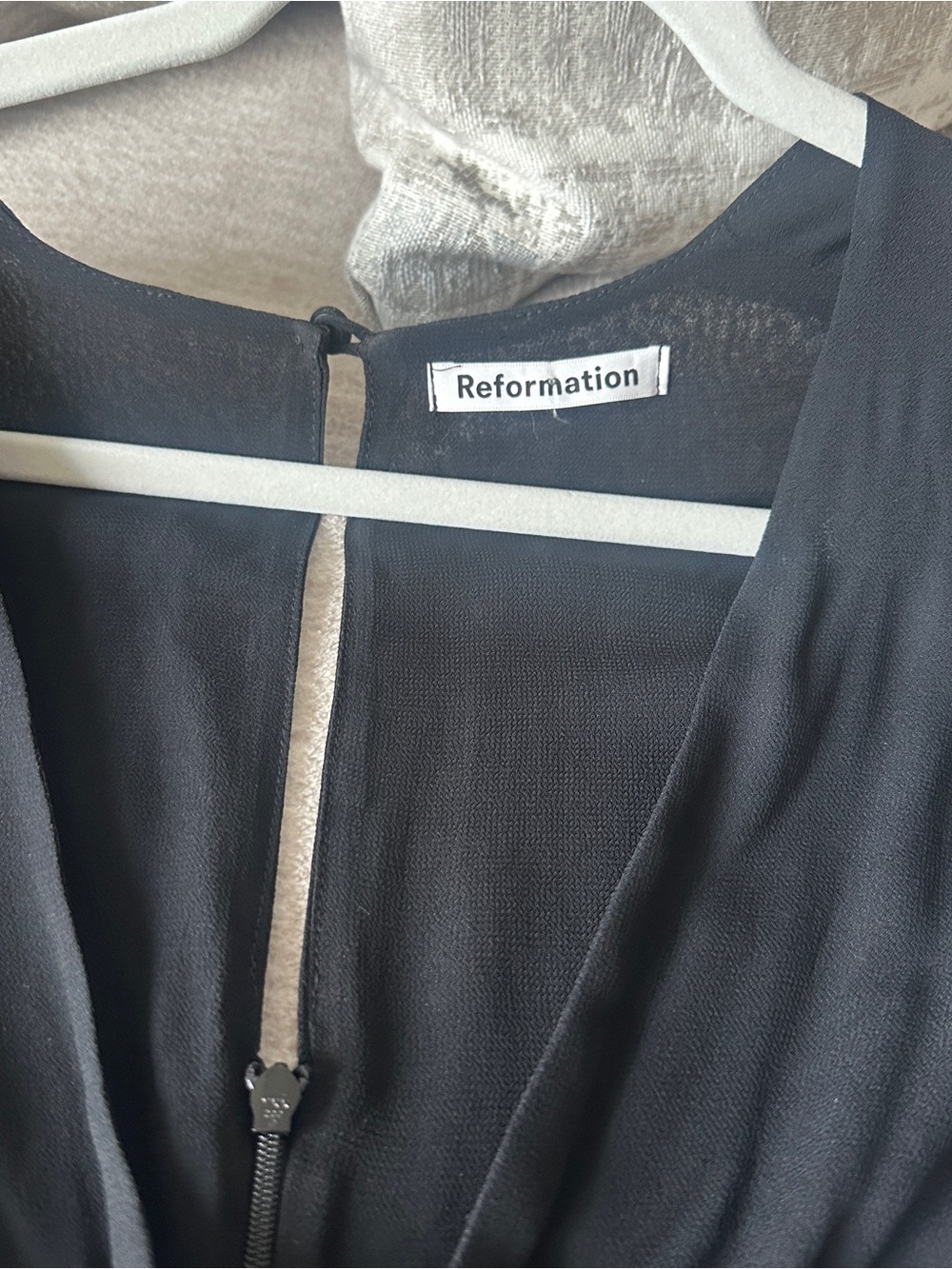Reformation Black V-Neck Dress with Back Zip - Picture 6 of 9